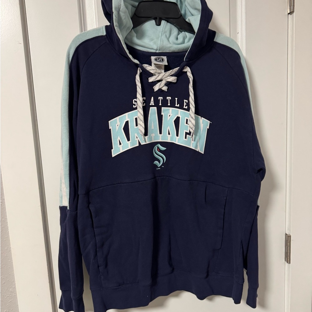 NHL Seattle Kraken Dark Blue Cotton Blend Hoodie